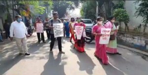 GD Birla school teachers and workers are protesting against school faculty . 