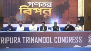 Abhishek Banerjee went to Tripura today for Sayani Ghosh. He also openly challenged Biplob Deb that Bjp won't get one seat if 'vote' happens.